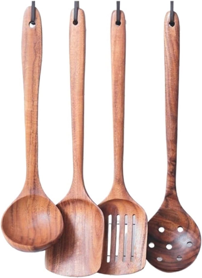 Cookware Dining 4 Pieces Sets Spoons for Cooking Spatulas Kitchen Tools Cooking Utensils Spatulas Spoons Wood Gadgets
