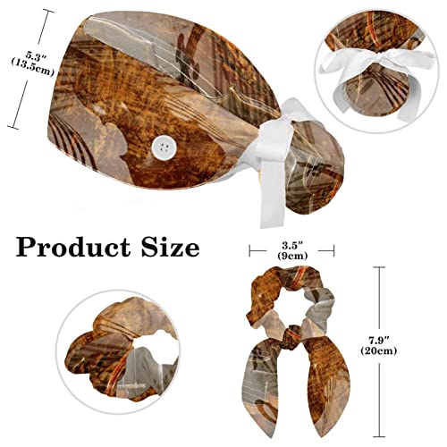 Violin Music Instrument Scrub Caps Surgical Women With Button Adjustable Hats Surgical Caps With Scrunchie For Women #TOP1