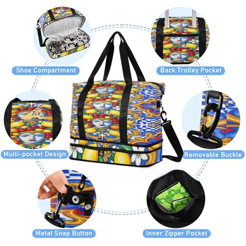 Bolsa de fin de semana unisex para deporte y gimnasio, set de 2 piezas con correa ajustable 5