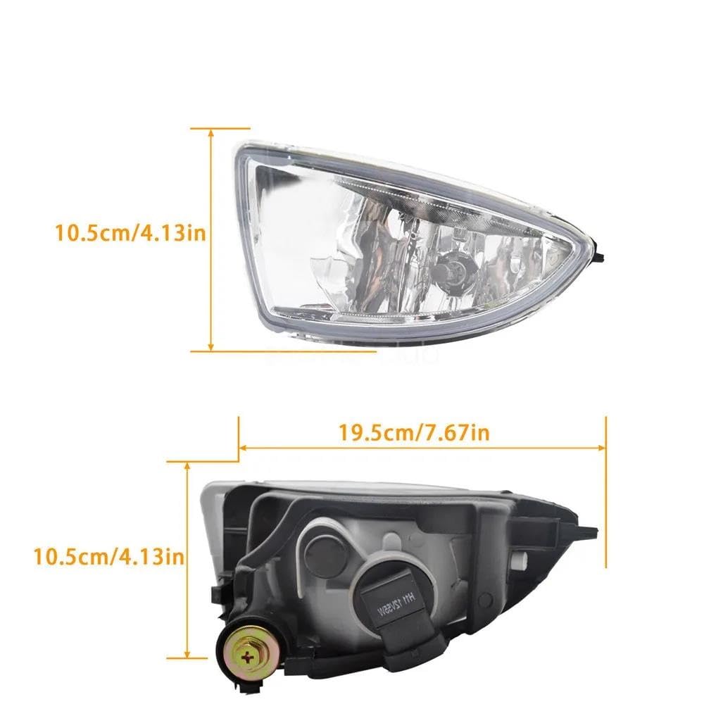 LED Antibrouillard Voiture Lot 2 phares antibrouillard transparents avec interrupteur et faisceau pour Civic Coupé/Berline portes/4 portes (2004-2005) Feux Diurne Auto
