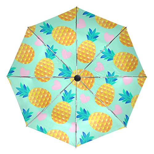 Parapluie automatique pliant motif ananas, le cadeau idéal pour femme