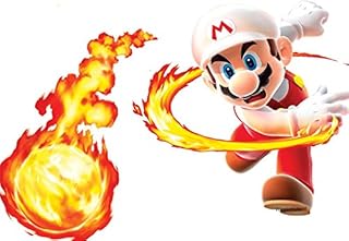 6 Inch Fireball Super Mario Power Up Galaxy 2 Bros Brothers Removable Wall Decal Sticker Art Nintendo 64 SNES Home Kids Room Decor Decoration - 6 1/2 by 4 inches