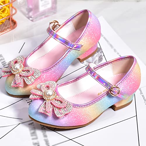 Children Shoes with Diamond Shiny Sandals Princess Shoes Bow High Heels Show Princess Shoes Toddler Dress Shoes4