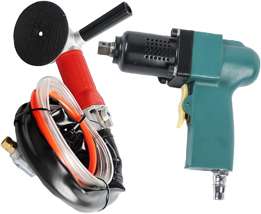 Air Grinder,4-Inch Air Wet Stone Polisher 5500 Rpm + 3/8" Air Screw Driver with Pistol Grip Screwdriver Tool