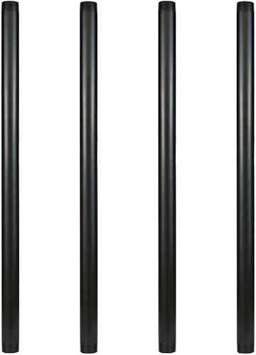 GeilSpace Tubo de metal negro precortado de 1 x 24 pulgadas, acero industrial que se adapta a tubos y accesorios roscados negros estándar de una