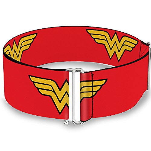 Buckle-Down DC Comics Belt, Cinch Belt Wonder Woman Logo Red, 3.0 Inch Wide, Adjustable