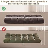 Yaheetech Floor Chair with Back Support, Comfy Floor Sofa for Adult, Floding Lounge Chair with 14 Adjustable Positions for Lounge, Gaming Reading and Meditation, Brown - Image 7
