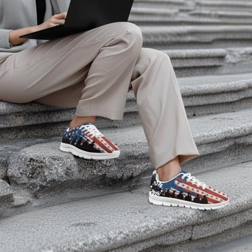 Image of GIFTPUZZ Mens Lace Up Athletic Trainers Running Sneakers Wedge Breathable Gym Lightweight Sports Tennis Shoes