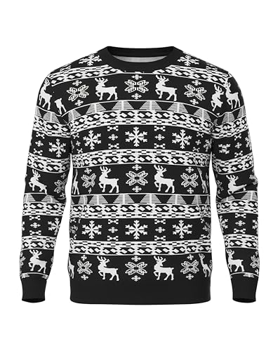 Litherday Herren Weihnachtspullover Weihnachten Pullover Rundhals...