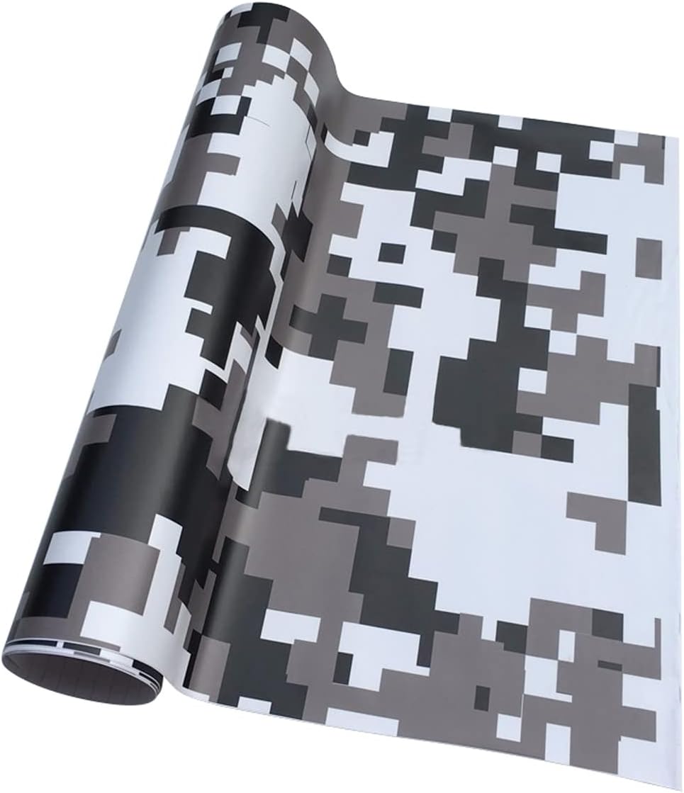 Automotive Vinyl Wrap, Versatile Vinyl Wrap for Car, Motorcycle, Bike, Wall, Home Decoration, Snow Camo, 50x152cm
