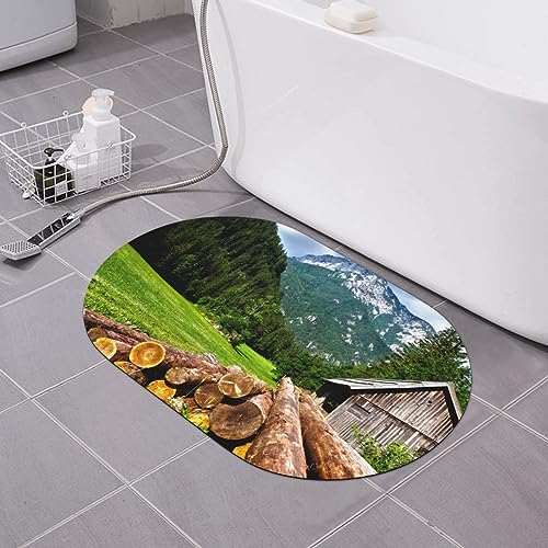 VACSAX Kieselgur Badematte Super saugfähige Badematten Schweizer Alpen Landschaftsdruck Schnell...