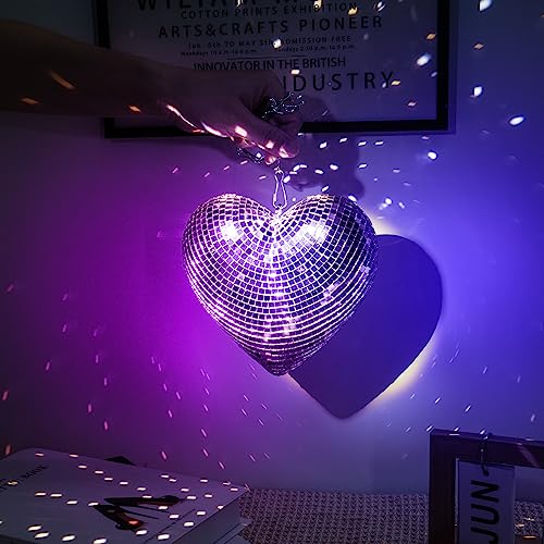 Favation Disco Ball 2 Pack Heart Shaped Disco Balls Rose Gold Disco Ball Decorations For Party,Room, Home, Bar, Ktv, Hanging Disco Decor Retro-Reflective Disco Ball Lights(6.3 Inch) #TOP1