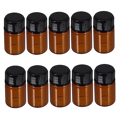NOLITOY 50 Pcs Botella De Aceite Esencial Marrón Subbotellas Para Emulsión Recipiente De Aceites Esenciales Frascos Recargables Envases Cosméticos De Viaje Botellas De Loción Vidrio Brown