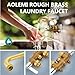 Aolemi Laundry Utility Sink Faucet Wall Mounted Laundry Tub Faucet 3 Inch Center with 2-Handle,NPT3/4 Threaded End,6 Inch Spout Chrome and Brass