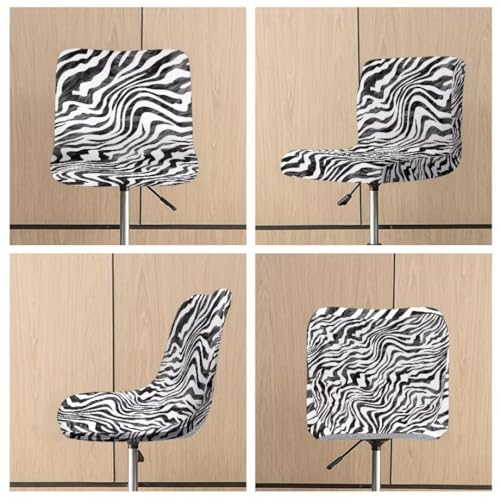 Image of Bar Chair Stool Cover,Zebra-Stripe 4 Pack Stretch Chair Slipcover for Counter Height Bar Stool Anti-Scratches Chair Covers