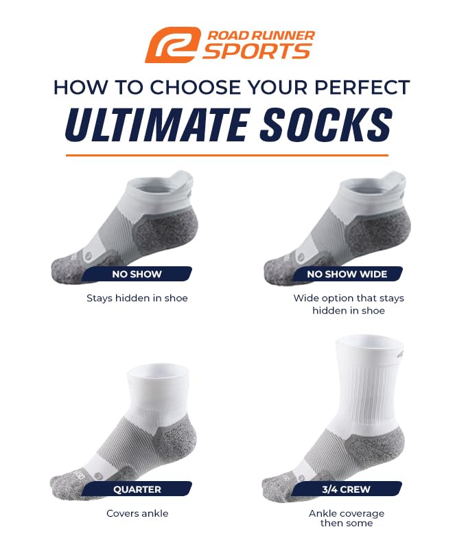 Road Runner Sports R-Gear OS1st Ultimate Quarter Socks, Men and Women, 3 Pairs3