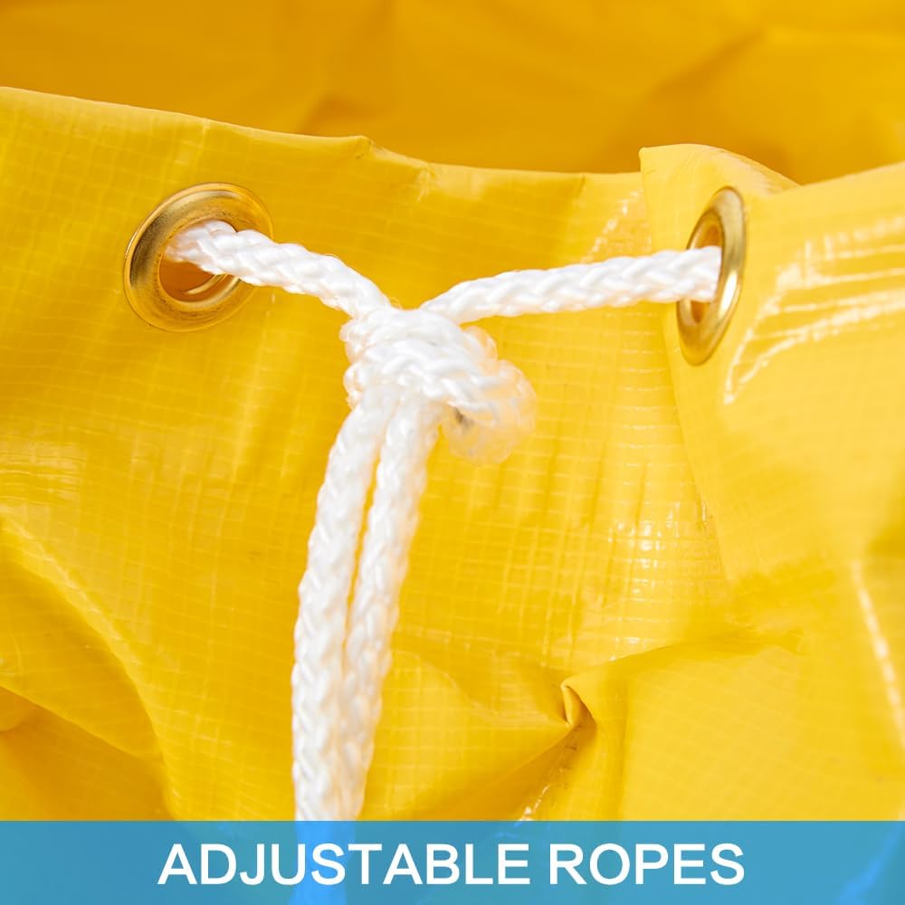 16FT Ducting Hose 8IN PVC Flexible Duct Hosing with Adjustable Rope S Hook & Steel Support for Utility Blower Exhaust Fan (8''x16ft)