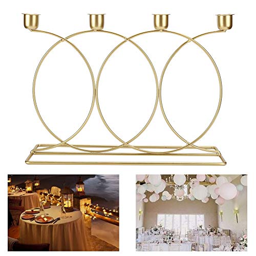 cyrank Castiçal dourado, castiçal de metal, castiçal, candelabro dourado, castiçal para mesa central