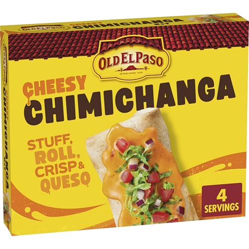 Old El Paso Cheesy Chimichanga Kit with Queso Sauce, Easy Meal Prep, 4 Ct, 8.28 oz