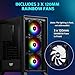 darkFlash ATX Mid-Tower Gaming PC Case, Pre-Installed 3x120mm Fix RGB Fans, with Removable Large Mesh Front Panel, USB3.0 Ready, Tempered Glass Side Panel Airflow Computer Case, Black(DRX70)