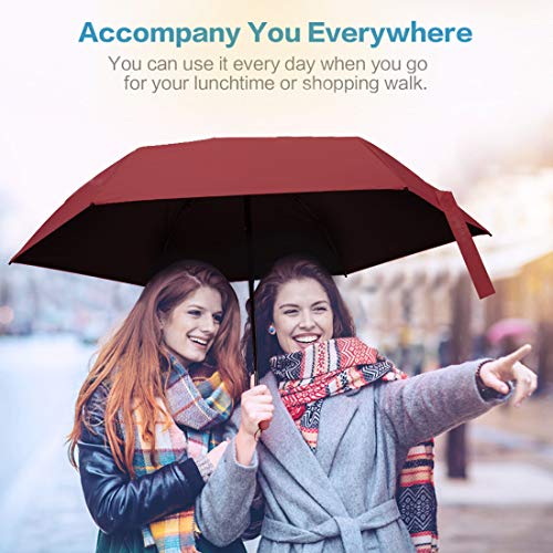 image for TradMall Mini Travel Umbrella, 6 Ribs Portable Lightweight Compact Par