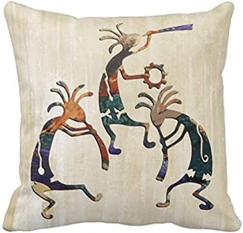 Kokopelli Musician Trio Your Ideas Throw Pillow Case 18" * 18"
