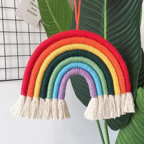 WARMINGO DE Rainbow Macrame Wall Hanging Decor | Kids Room Decora...
