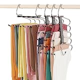 SUOCO Pants Hangers Space Saving 4 Pack, Hold 20 Pants, Multi Purpose Closet Organizer Rack for Trou