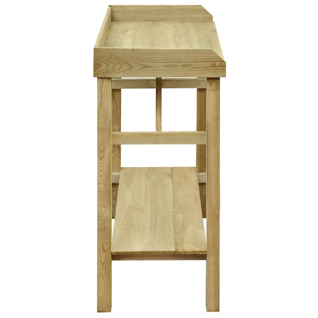 Tavolo per piante in legno di pino impregnato, 75 x 40 x 90 cm, con ripiani, telaio stabile, ideale per giardino, balcone, terrazza, per la cura delle piante e per riporre gli attrezzi