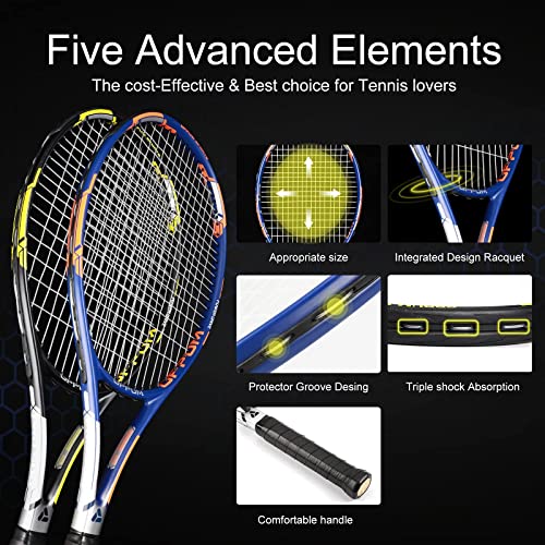 Tennis Racket 27 inch Tennis Racquet 2 Pack for Adults Student Women and Men Beginner OPPUM Professional Training Tennis Rackets Racquets w/ Tennis Overgrip, Vibration Damper and Carry Bag - Thumbnail 5