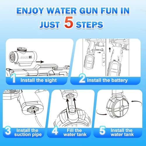 Electric Water Gun Toy, Automatic Squirt Blaster Pistol Kids, Adult — view 6