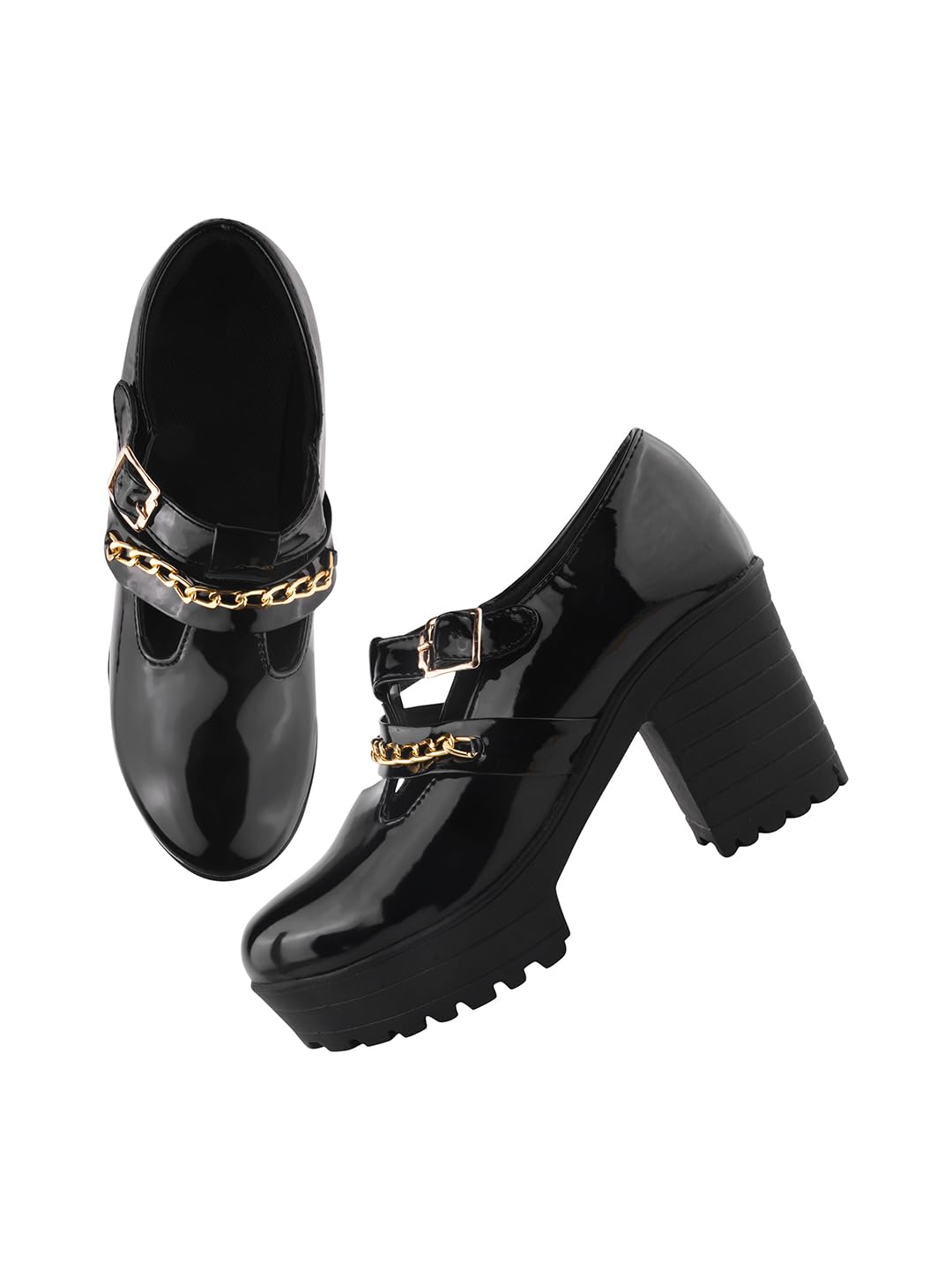 Selfiee Block Heel Boots Classic Design Alluring Marry Jane Shoes for Womens & Girls Black (B0DDCD88YD) Amazon Price History, Amazon Price Tracker