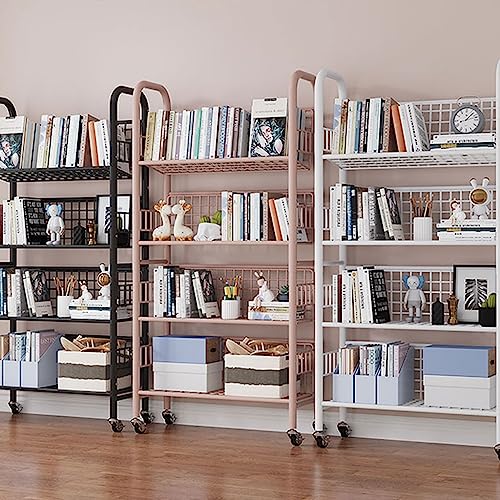 360° Rotating Bookshelf - Multifunctional Rolling Cart for Home, Office &amp; Kitchen Storage, Space-Saving Organizer with Wheels for Easy Mobility &amp; Stylish Decor