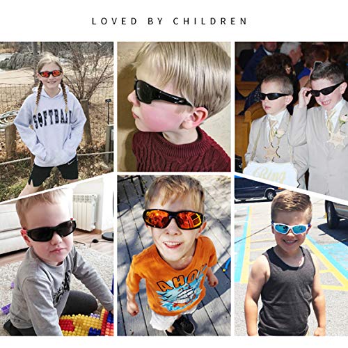 Azorb Sports Polarized Kids Sunglasses Tpee Rubber Flexible Frame For Children Age 3-10 (Blue & Dark Blue) #TOP1