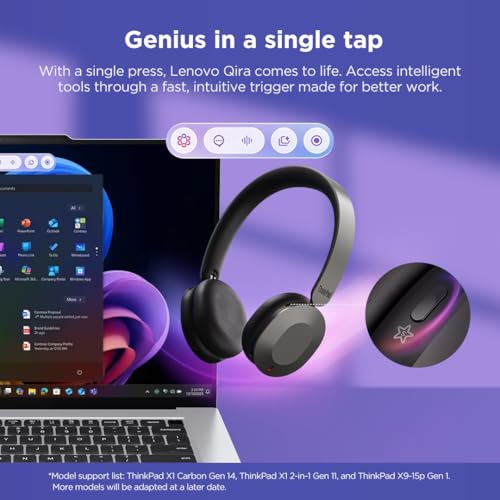 Image of Lenovo ThinkPad Dual Mode Wireless ANC Foldable Headset 8550 (Aura Edition) - Sound by Bose, AI Noise Cancelling Mic, Microsoft Teams Certified, Bluetooth 5.3