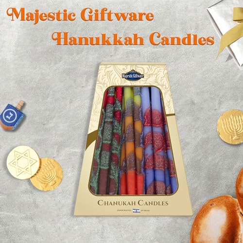 Majestic-Giftware-Multicolor-Hanukkah-Candles-CP20-45-Dripless-Handcrafted-Chanukah-Candles-for-All-8-Nights-of-Hanukkah-Manufactured-by-Safed-Candle-Company-in-Israel-BlueYellowRed