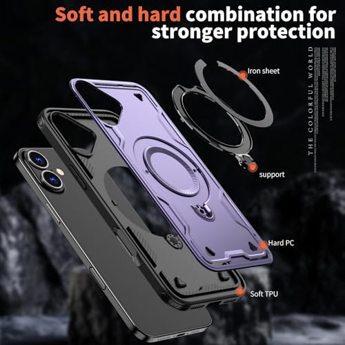 Coque compatible avec iPhone 16 antichoc militaire avec anneau support