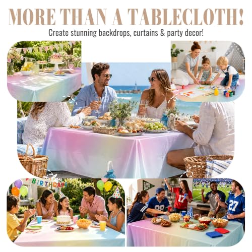 Image of Party Plastic Tablecloth Roll, 54IN x 300FT Disposable Table Cover