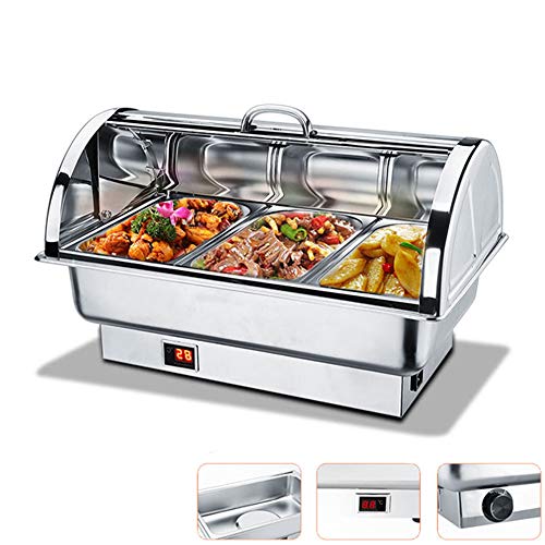 Aprilhp Warmhaltebehälter Essen - Chafing Dish Elektrisch Speisenwärmer Edelstahl Buffetwärmer Catering Wärmebehälter…
