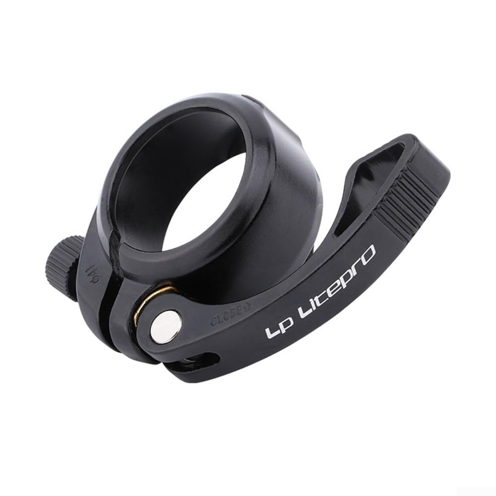 Honseadek Bike Seatpost Clamp 41mm For 33.9mm Seat Tube, Aluminum Alloy, Lightweight And Strong Locking, Road Bike Cycling Parts, Black Red Silver Gold(black)