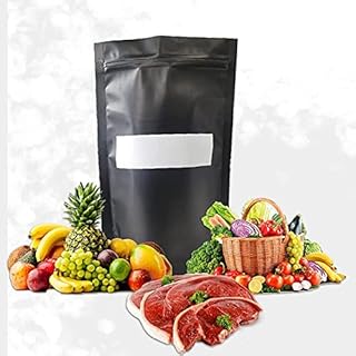 JKI Enterprises 50 Mylar bags for food Storage Quart size extra thick smell proof bag for packaging products and Vacuum se...