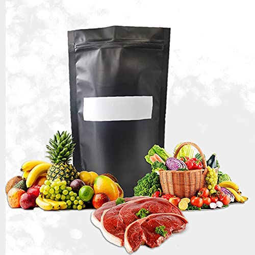 Jki Enterprises 50 Mylar Bags For Food Storage Quart Size Extra Thick Smell Proof Bag For Packaging Products And Vacuum Sealing (Black, 50-6”X9” 9.54 Mil). 1 Quart Storage Bags. Mylar Freezer Bags #TOP24