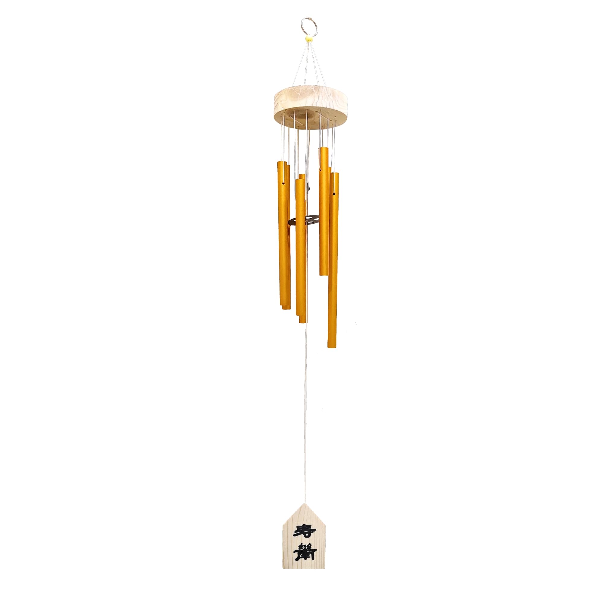 Plus Value Wind Chimes for Balcony Home Decor Items 6 Pipes Hanging Bells Six Rods for Home Positive Energy Living Room, Garden Outdoors Office Melodious Metal Windchimes Sound (Gold)