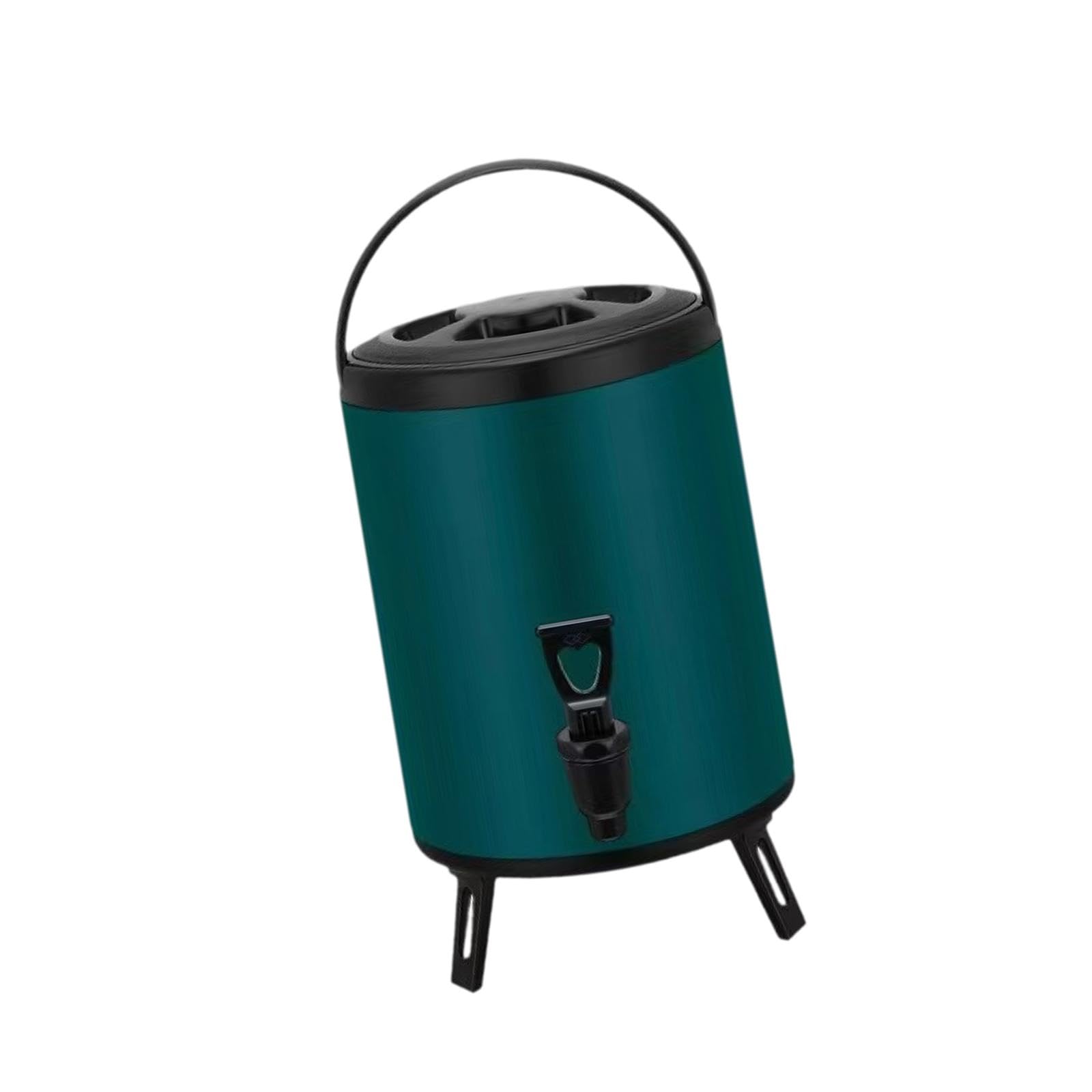 Barril Isotérmico, Dispensador de Bebidas, Bote de Té de Acero Inoxidable con Doble Tapa de Rosca para Conservar El Y El Frío, tal como se describe, 10l Verde