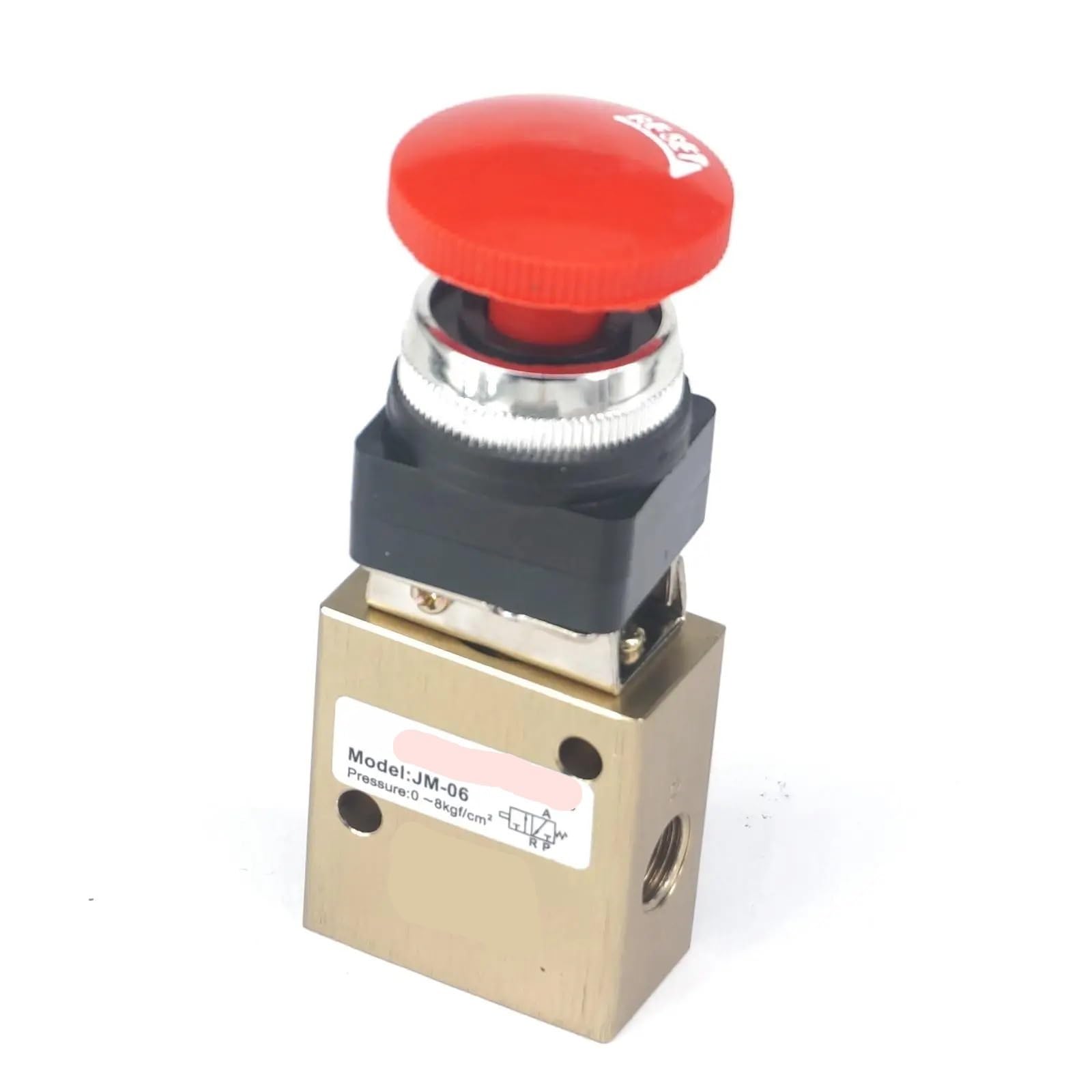Válvula mecánica JM-06 G1/4 de botón de seta autoblocante neumática de 2/3 vías