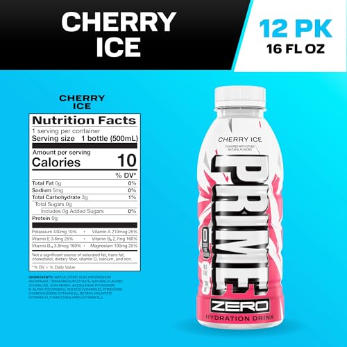 Image of PRIME Hydration Ice Red Chill, Sports Drinks, Enhanced with Electrolytes for Maximum Hydration, BCAAs 250 mg, B Vitamins, Antioxidants, Low Sugar, 1.4 oz, Pack of 12