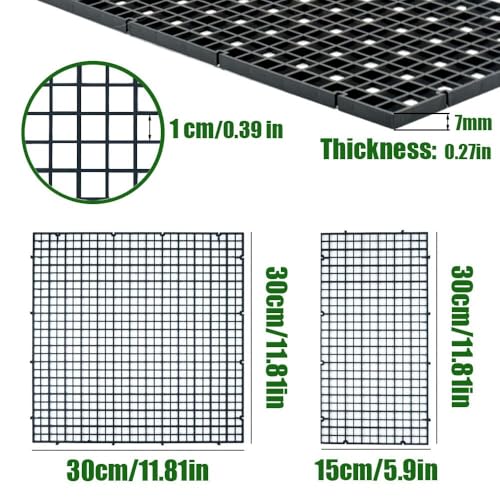 Image of LINLAN 12 Pieces 5.9x11.8in (15X30cm) Aquarium Grid Plastic, Fish Tank Divider, Egg Crate for DIY Filtration and Bottom Protection in Aquascaping (Pack of 2)