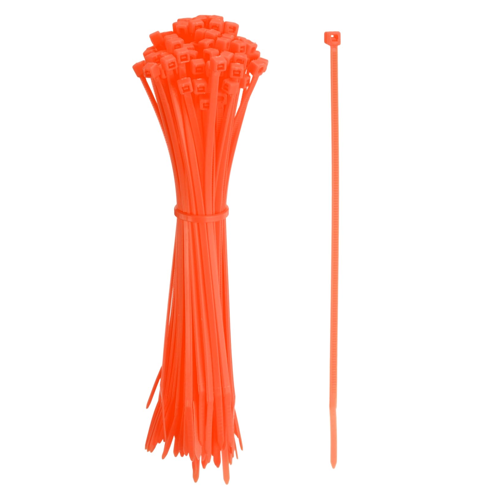Attaches autobloquantes robustes en plastique orange de 15,2 cm pour serrage fiable