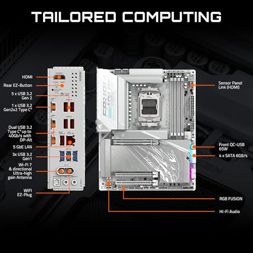Image of GIGABYTE X870E AORUS ELITE X3D ICE AMD AM5 LGA 1718 ATX Motherboard, Supports AMD Ryzen 9000 /8000 /7000 Series Processors, DDR5, 16+2+2 Power Phase, 4x M.2, PCIe 5.0, WIFI, 5 GbE, Plus, 5-Year Warranty