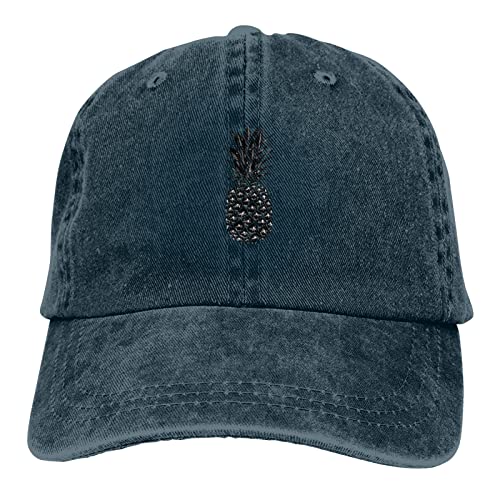 wishesport Pineapple Cowboy Hat Baseball Cap Adjustable Unisex Retro Dad Hat Navy